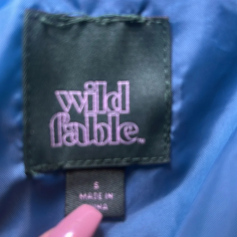 WILD FABLE Womens Blue Faux Fur Cropped Jacket - Picture 7 of 8
